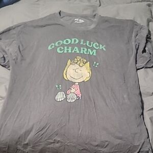 Aerie Gray Short Sleeve Tee with Peanuts Graphic